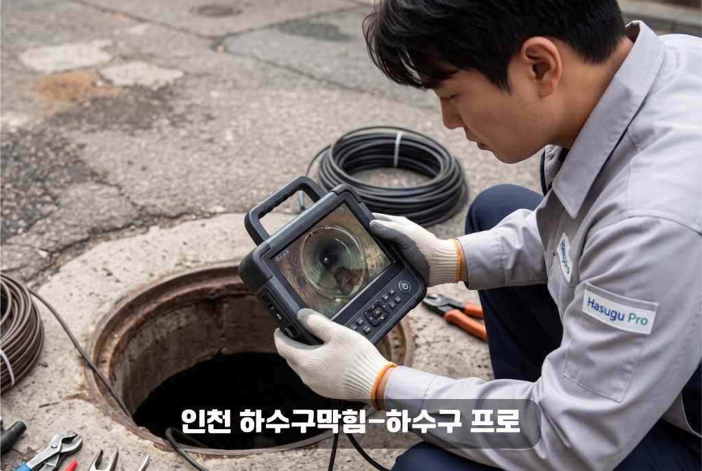 인천 하수구막힘 작업 현장
