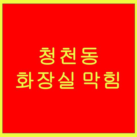 청천동 화장실 막힘