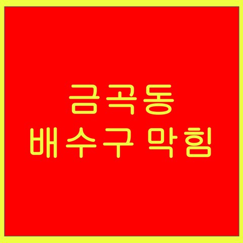 금곡동 배수구 막힘 1441