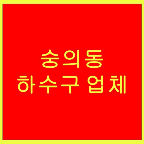 숭의동 하수구 업체 1464