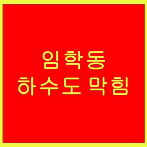 임학동 하수도 막힘 1578